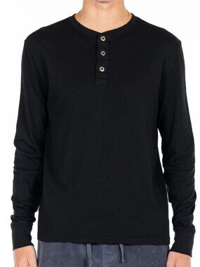 Original Paperbacks Black LS Henley/11246
